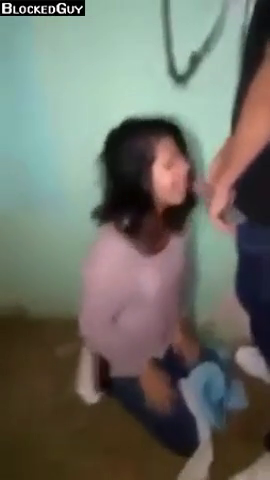 They force the girl to give a blowjob