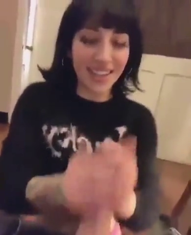 Goth college girl has fun sucking dick